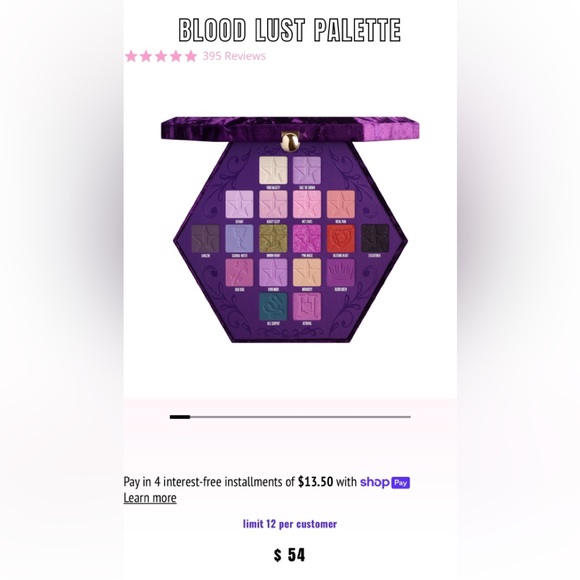 Jeffree Star Blood Lust palette.. brand new still in box, never even swatched - Picture 2 of 4